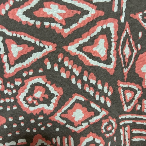 Toad & Co. Tunic Top Women's Medium Coral & Brown 3/4 Sleeves Geometric fall - Picture 3 of 10